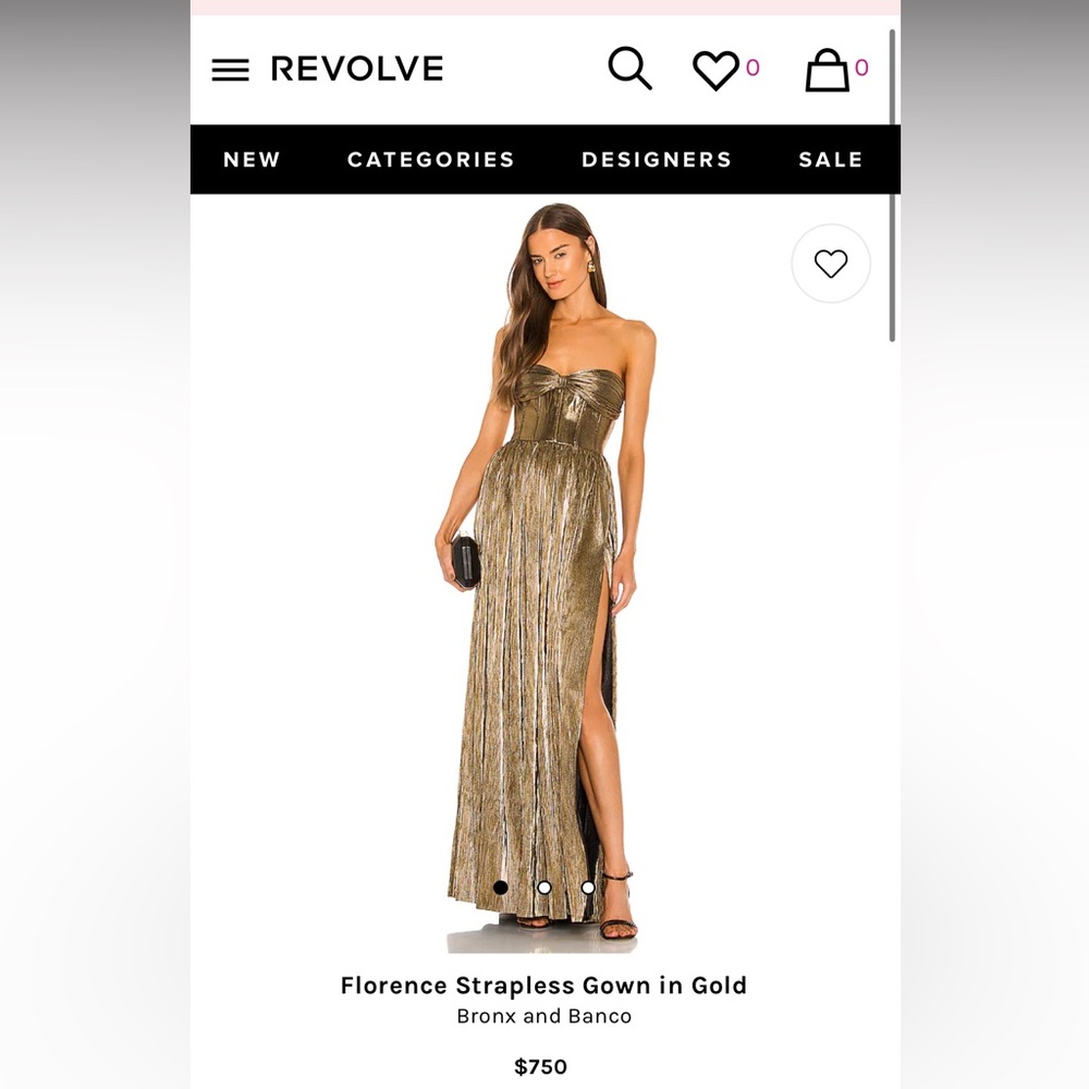 Bronx and Banco Florence Strapless Gown Gold